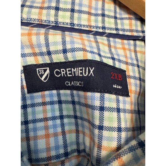 Cremieux Plaid Button Down Shirt Mens Size 2XB Short Sleeves Casual Party Cotton - Picture 4 of 7